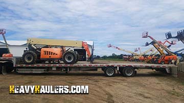 Transporting a JLG telehandler forklift from South Dakota.