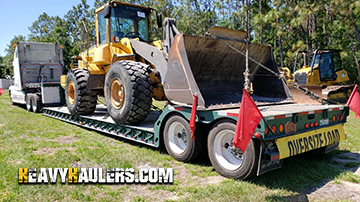 Volvo front loader being shipped