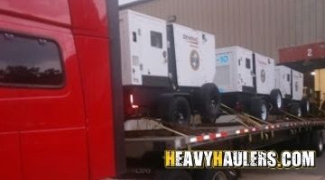 Transportation of multiple generac mobile generators.