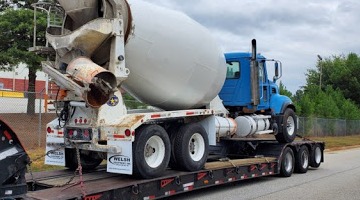 Shipping a 31,000 lbs Mack Concrete Mixing Truck.
