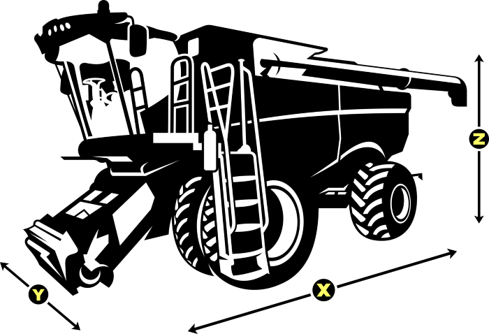 Example of equipment dimensions
