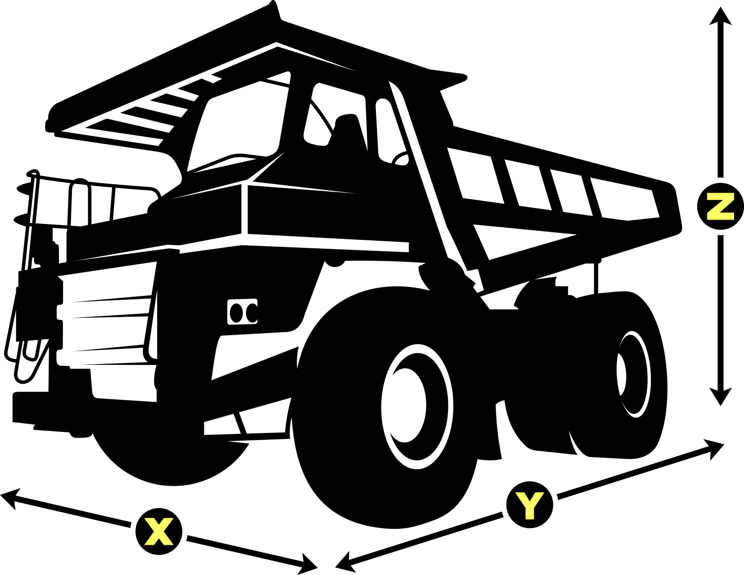 Example of equipment dimensions
