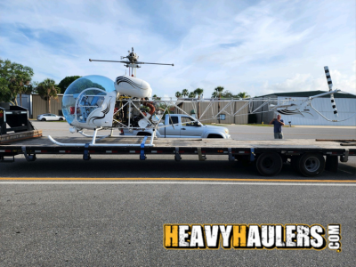 Transporting a 1966 Bell 47 helicopter.