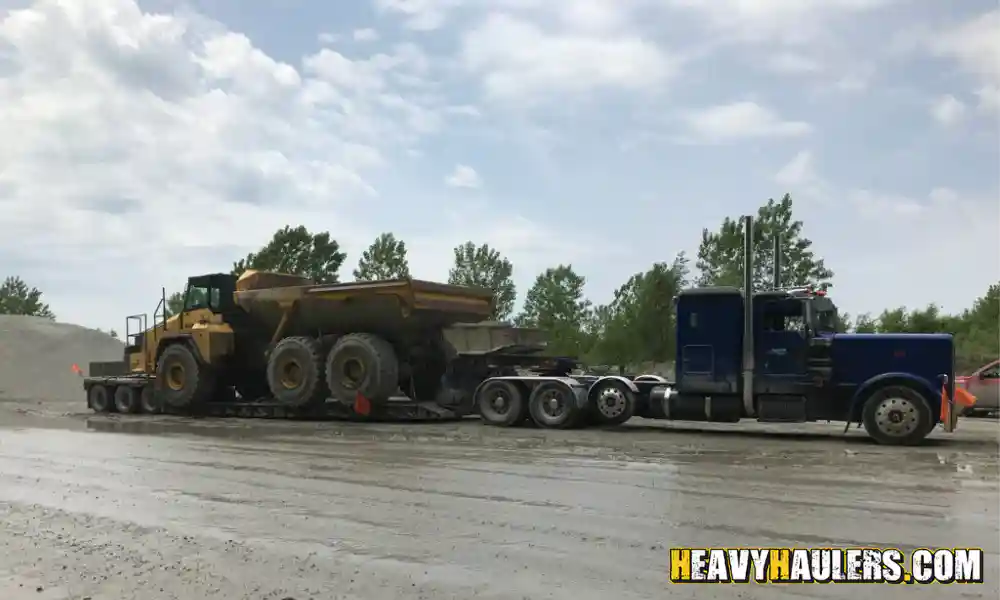 Hauling Komatsu heavy equipment