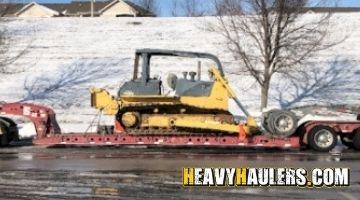 Hauling a Komatsu crawler bulldozer from Nevada.