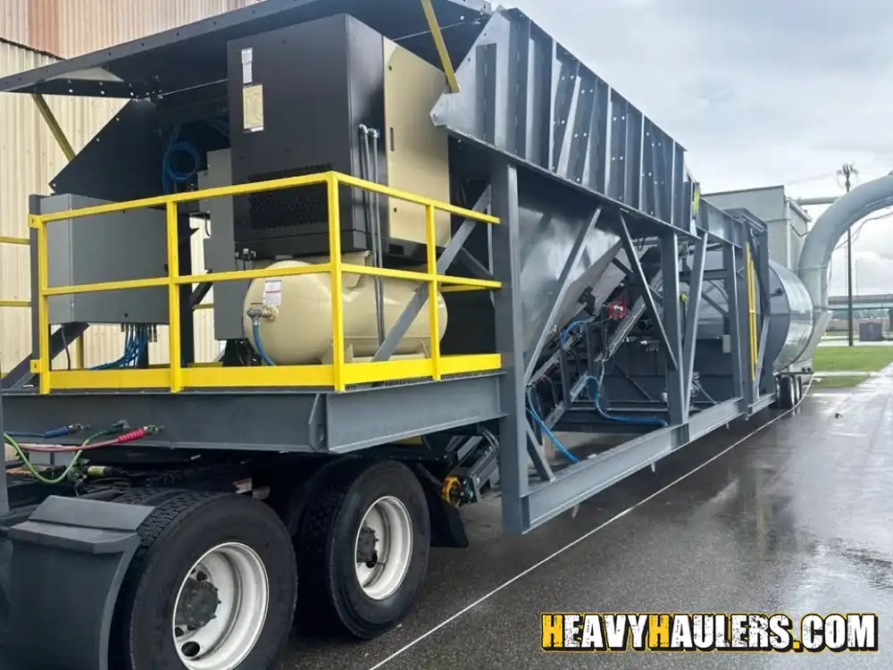 Transporting an MGT 11T Gravity Mix portable concrete batch plant
