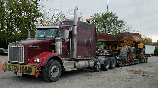 Volvo Dump Truck being Shipped