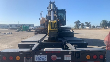 Hauling a Volvo EC360 on a trailer to California.