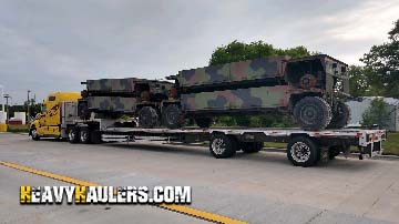 Shipping a 2000 DRS M989A1 HEMAT truck body on a step deck trailer 