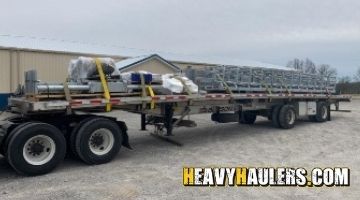 Hauling a load of steel on a flatbed to Wisconsin.