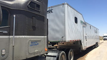 5th wheel trailer transported to TX using our power-only service