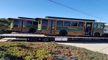Transporting a 2002 troley bus.