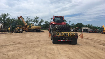 Wide load load transport of a boiler