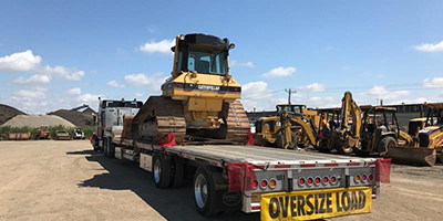 Oversize load transport of a boiler