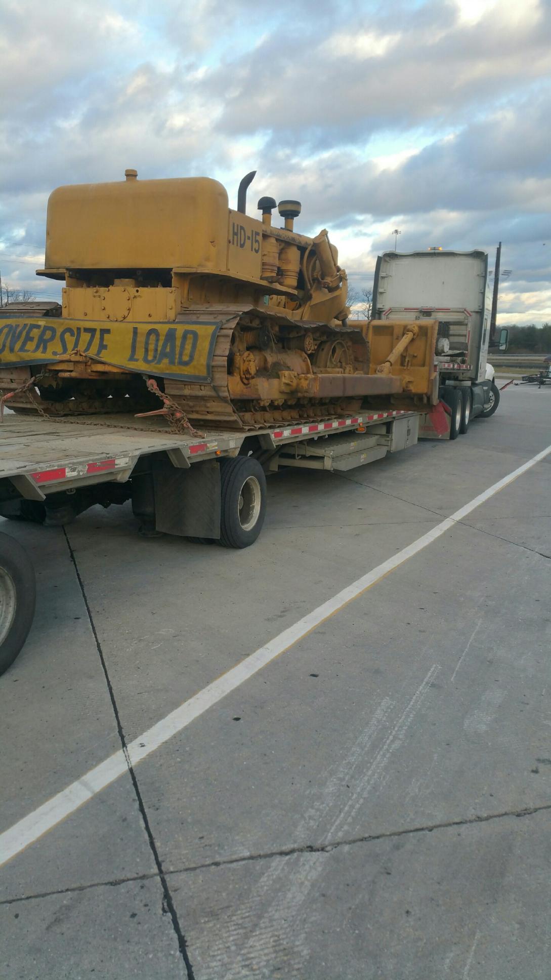 Dozer about to be transported to WY