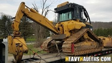 Hauling an oversize bulldozer.