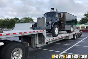 Shipping an International Harvester pizza truck.