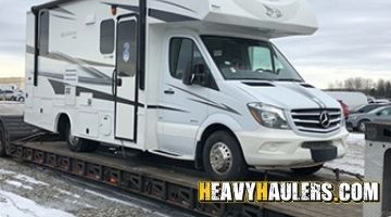 Hauling a Mercedes RV.