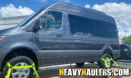 Hauling a Mercedes-Benz sprinter van to Manchester, NH.