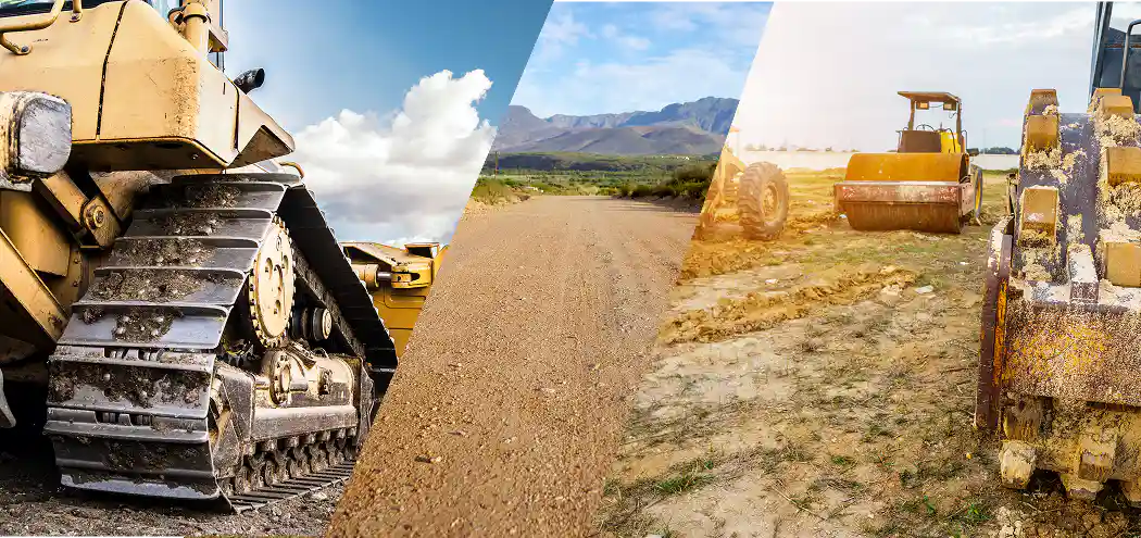 Multiple heavy duty equipment machines in action