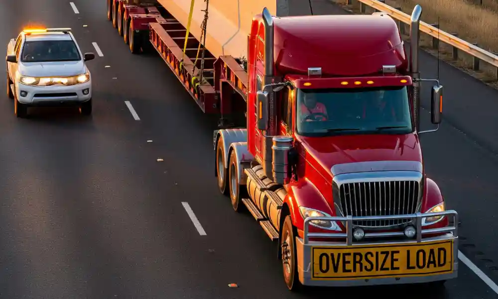 Heavy haul with pilot car escort