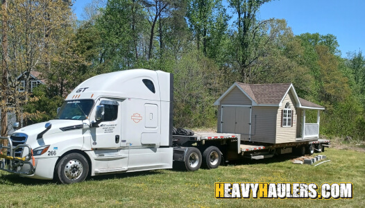 Moving a tiny home with power only transport.