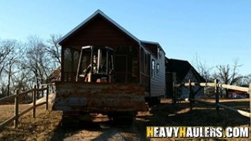 Moving a tiny home.