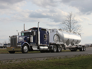 Transporting a pneumatic trailer