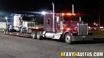Transporting trucks from Providence, RI.