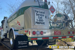 A suburban propane truck hauled to TX.