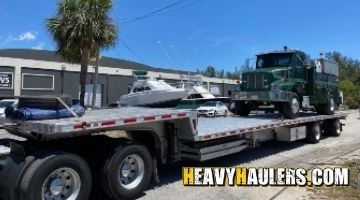 Mechanic truck shipped on a step deck trailer.