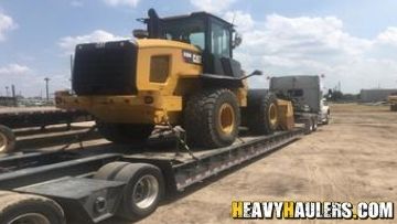 CAT bulldozer shipped on a flatbed