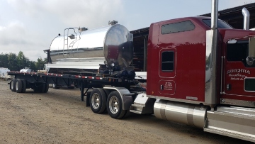 Shipping an aluminum vacuum tank.