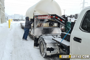 Hauling a tank.