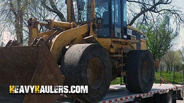 Loading a Caterpillar wheel loader.