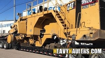 Transporting a Caterpillar wheel loader from New York.