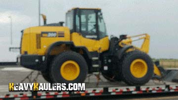 Shipping a Komatsu WA200-8 wheel loader.