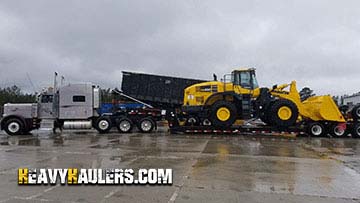 Shipping an oversize Komatsu wheel loader.