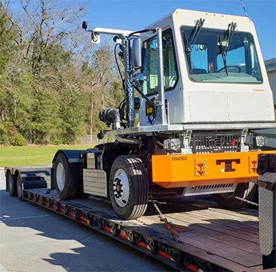 Yard truck being towed